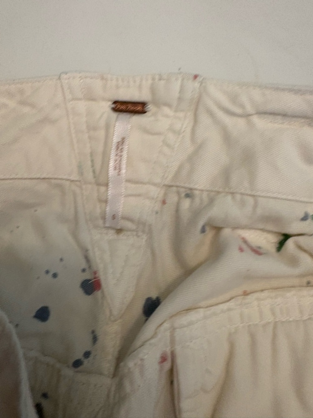 Free People ecru painter pant size 0 very oversized read retail $228 - Picture 9 of 13
